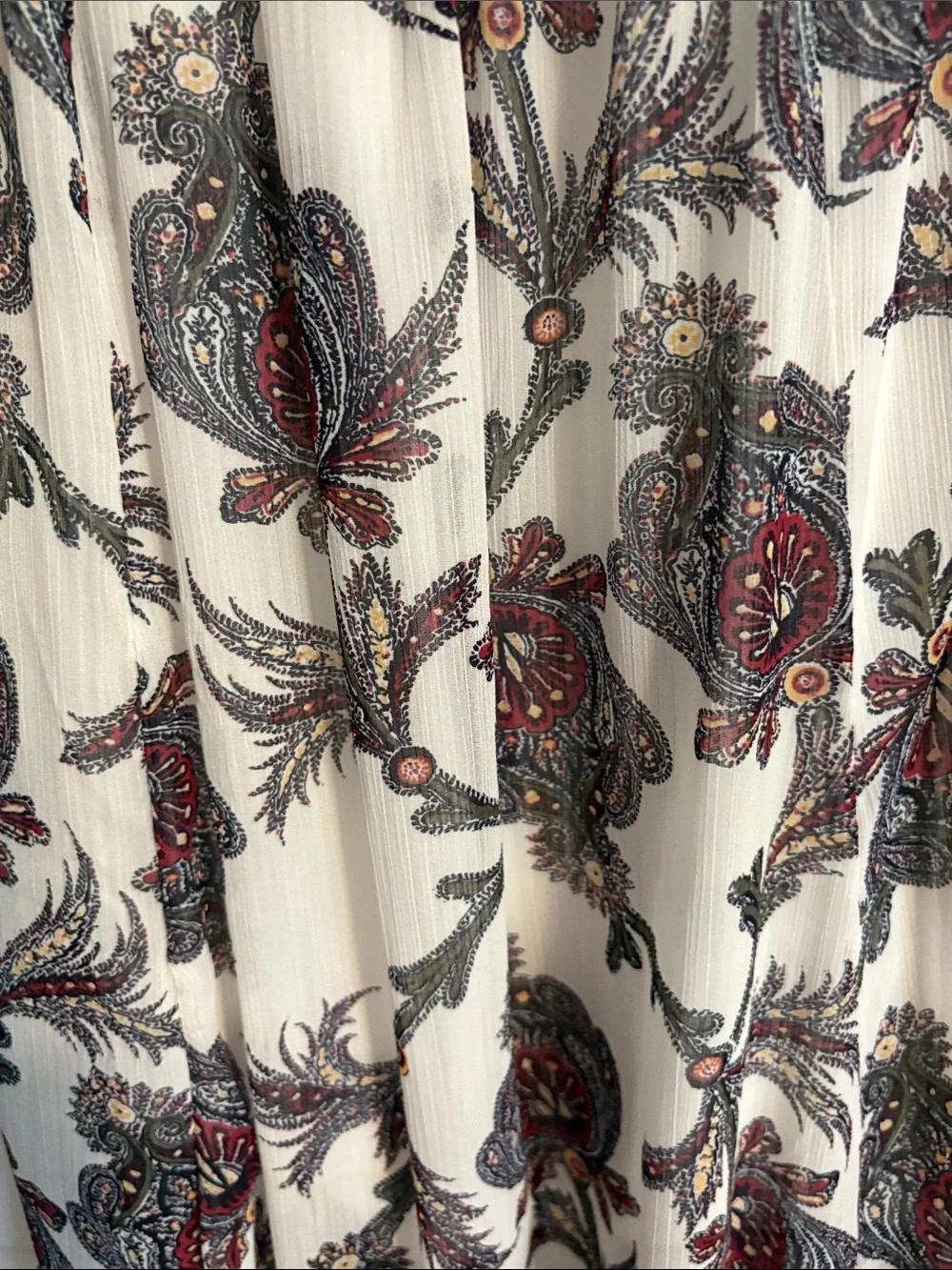 Boho Halter Maxi Dress - Cream with Burgundy Floral Print